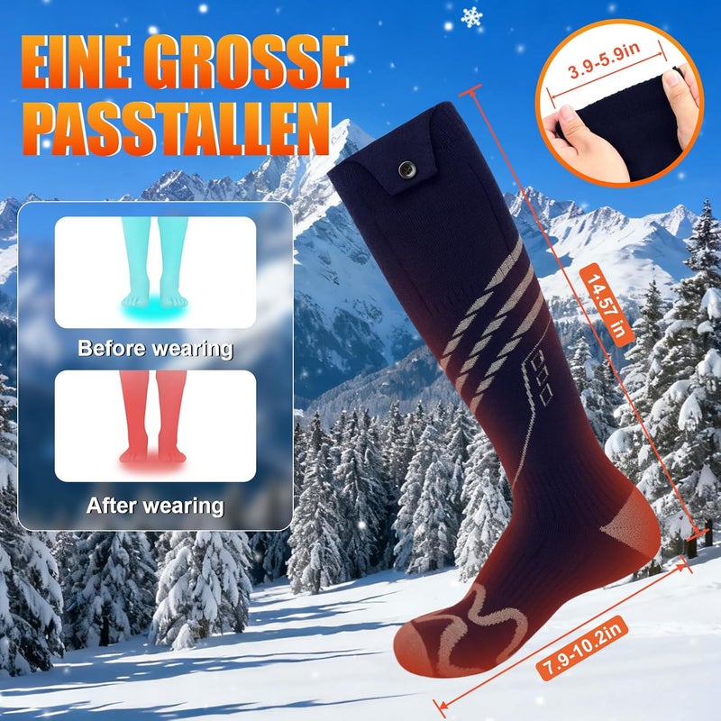 MANAKASA Heated Socks for Men Women, 5000mAh*2 Battery Upgraded Rechargeable Electric Heated Socks with 4 Heating Levels for Hunting, Camping, Hiking, Fishing, Outdoor Activities - Image 5
